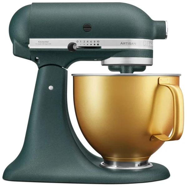 KitchenAid Küchenmaschine ARTISAN 156PS In Pebbled Palm Mit Goldener Schüssel 1